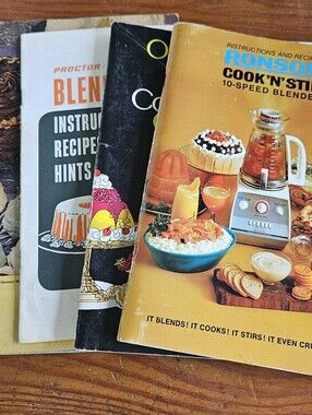 Ronson Foodmatic Cook'N'Stir blender Lot Of 5 Blender Cookbooks